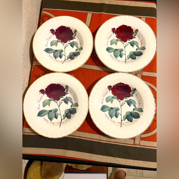 4 VTG Roy Kirkham 9” Soup Bowl. Versailles Rosa Gallica. Made In England. - Picture 2 of 5